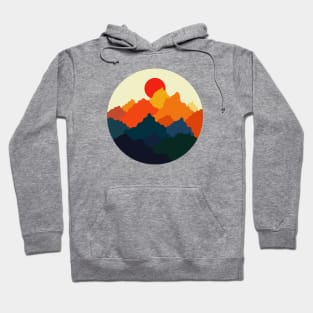 Minimalist Abstract Nature Art #42 Warm, Vibrant and Mountains Hoodie